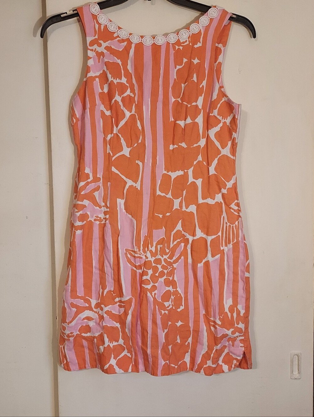 Lilly Pulitzer for Target Giraffe Print Linen Shift Dress Size 8